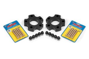 Chevrolet SS Wheel Spacer Kit - Front - BMR Suspension - 1.25in Wide 1/2-20 Stud Shank Lugs - Black Anodized - `14-`17